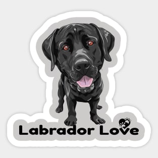 Black Lab Labrador Retriever Love Paw Logo Cartoon Dog Sticker